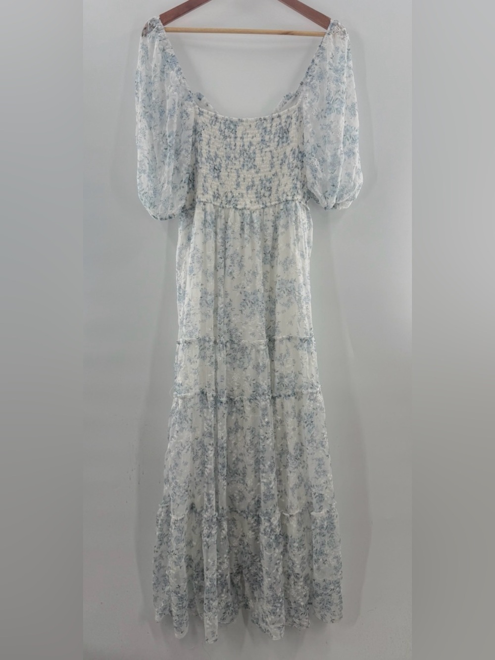 Storia Daphne Romantic Floral Cottagecore Maxi Dress Double Slit Prairie Size M - Picture 13 of 16